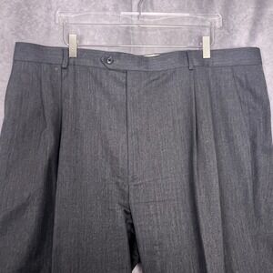 Joseph & Feiss Men's Trousers 44x32 Wool/Poly Blend Gray Cuffed